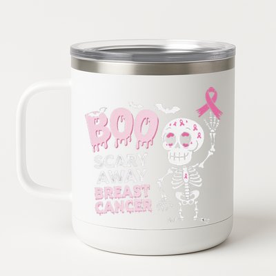 Halloween Breast Cancer Awareness Chemotherapy Pin.K Ribbon 12 oz Stainless Steel Tumbler Cup