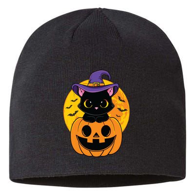 Halloween Black Cat Witch Hat Pumpkin For Kids Girls Sustainable Beanie