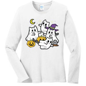 Halloween Black Cats Ghosts Costume Girls Kids Ladies Long Sleeve Shirt