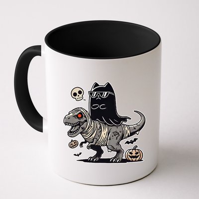 Halloween Black Cat Ghost Riding Zombie Trex Funny Halloween Mug