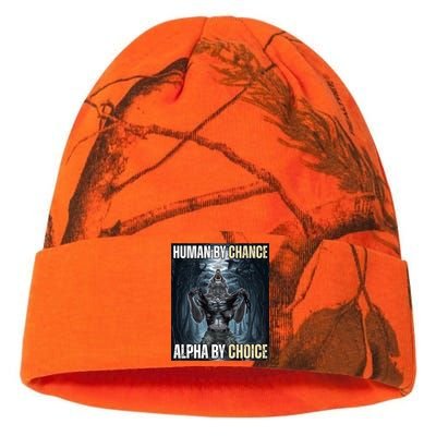 Human By Chance Alpha By Choice Funny Wolf Meme Kati Licensed 12" Camo Beanie