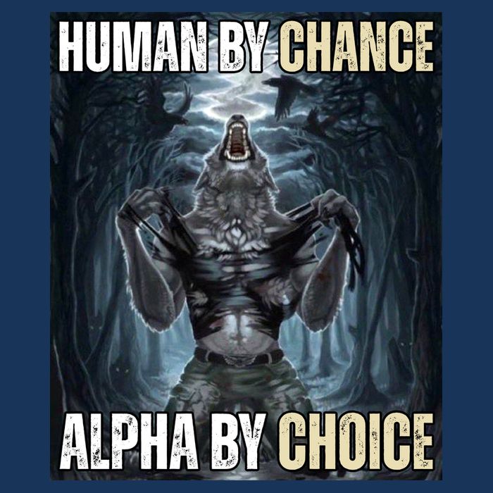 Human By Chance Alpha By Choice Funny Wolf Meme Beanie