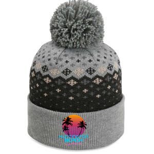 Huntington Beach California Retro 80s Meaningful Gift The Baniff Cuffed Pom Beanie