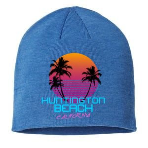 Huntington Beach California Retro 80s Meaningful Gift Sustainable Beanie