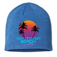 Huntington Beach California Retro 80s Meaningful Gift Sustainable Beanie