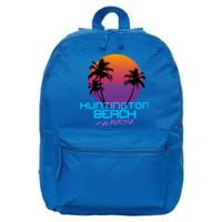 Huntington Beach California Retro 80s Meaningful Gift 16 in Basic Backpack