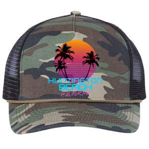 Huntington Beach California Retro 80s Meaningful Gift Retro Rope Trucker Hat Cap