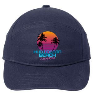 Huntington Beach California Retro 80s Meaningful Gift 7-Panel Snapback Hat