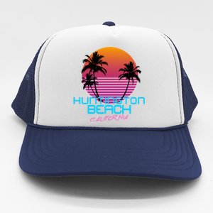 Huntington Beach California Retro 80s Meaningful Gift Trucker Hat