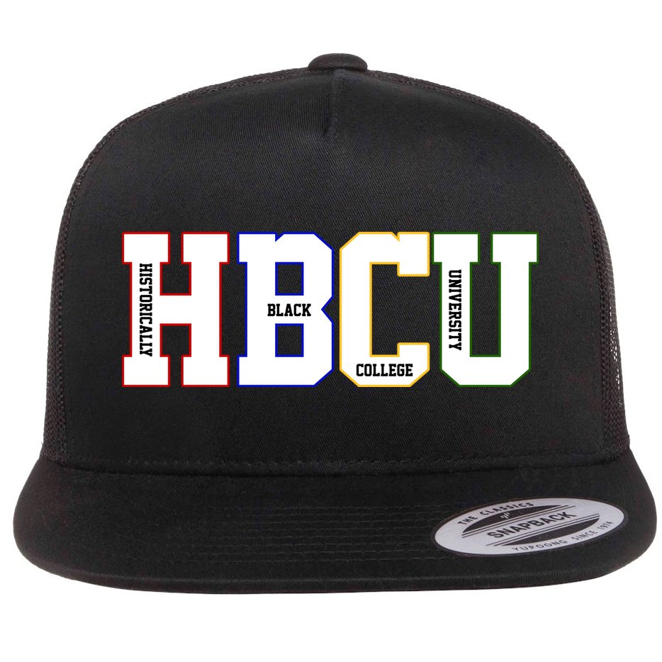 Historically Black College University Student HBCU Flat Bill Trucker Hat