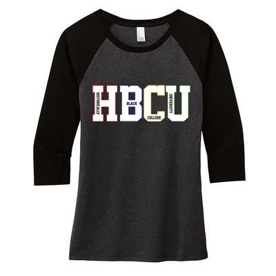 Historically Black College University Student HBCU Women's Tri-Blend 3/4-Sleeve Raglan Shirt