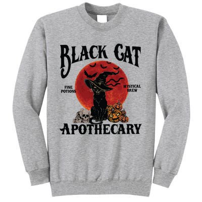 Halloween Black Cat Apothecary Retro Halloween Cat Tall Sweatshirt