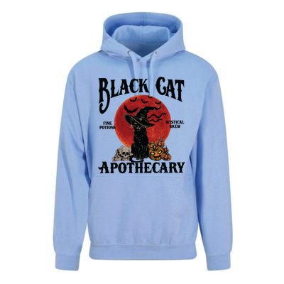 Halloween Black Cat Apothecary Retro Halloween Cat Unisex Surf Hoodie