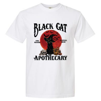 Halloween Black Cat Apothecary Retro Halloween Cat Garment-Dyed Heavyweight T-Shirt