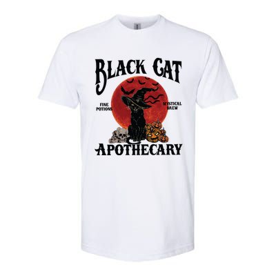 Halloween Black Cat Apothecary Retro Halloween Cat Softstyle® CVC T-Shirt