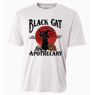 Halloween Black Cat Apothecary Retro Halloween Cat Cooling Performance Crew T-Shirt