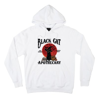 Halloween Black Cat Apothecary Retro Halloween Cat Hoodie