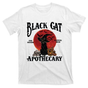 Halloween Black Cat Apothecary Retro Halloween Cat T-Shirt