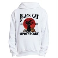 Halloween Black Cat Apothecary Retro Halloween Cat Urban Pullover Hoodie