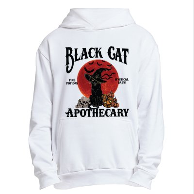 Halloween Black Cat Apothecary Retro Halloween Cat Urban Pullover Hoodie