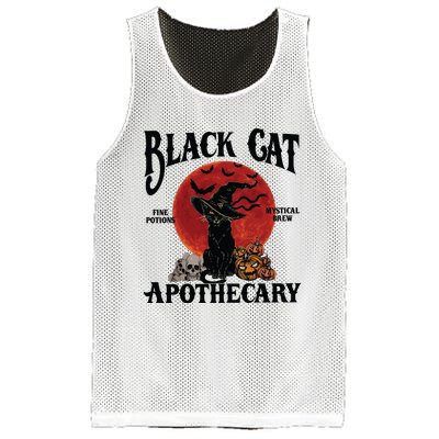 Halloween Black Cat Apothecary Retro Halloween Cat Mesh Reversible Basketball Jersey Tank