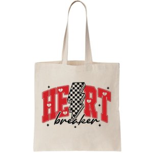 Heart Breaker Checkered Retro Valentine Tote Bag