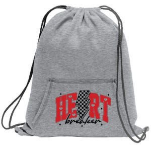 Heart Breaker Checkered Retro Valentine Sweatshirt Cinch Pack Bag