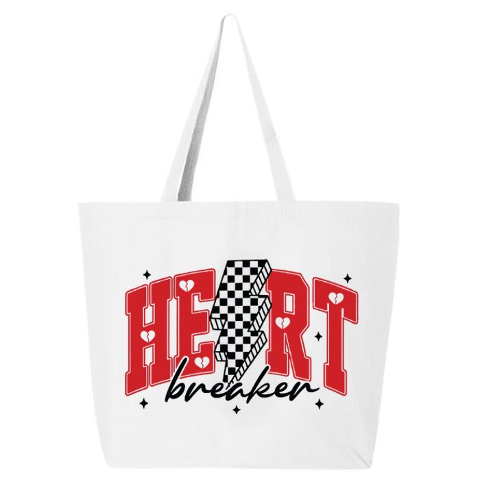 Heart Breaker Checkered Retro Valentine 25L Jumbo Tote