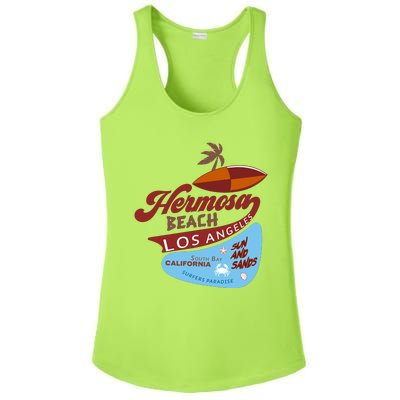 Hermosa Beach California Ladies PosiCharge Competitor Racerback Tank