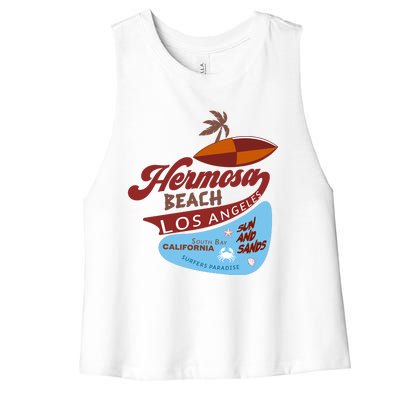 Hermosa Beach California Women's Racerback Cropped Tank