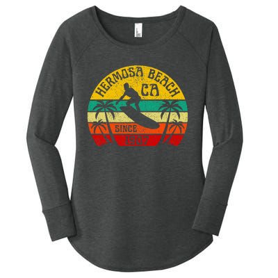 Hermosa Beach California Surfing Surfer Ocean Vintage Women's Perfect Tri Tunic Long Sleeve Shirt