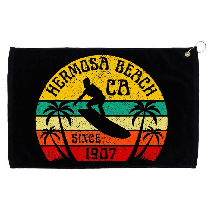 Hermosa Beach California Surfing Surfer Ocean Vintage Grommeted Golf Towel