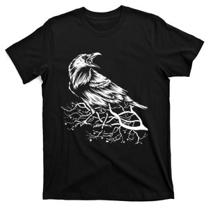 Halloween Bird Creepy Gift Raven Bird Animal Crow T-Shirt