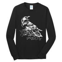 Halloween Bird Creepy Gift Raven Bird Animal Crow Tall Long Sleeve T-Shirt