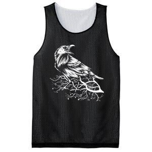 Halloween Bird Creepy Gift Raven Bird Animal Crow Mesh Reversible Basketball Jersey Tank