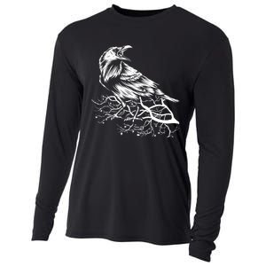 Halloween Bird Creepy Gift Raven Bird Animal Crow Cooling Performance Long Sleeve Crew