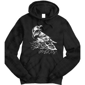 Halloween Bird Creepy Gift Raven Bird Animal Crow Tie Dye Hoodie