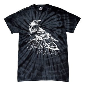 Halloween Bird Creepy Gift Raven Bird Animal Crow Tie-Dye T-Shirt