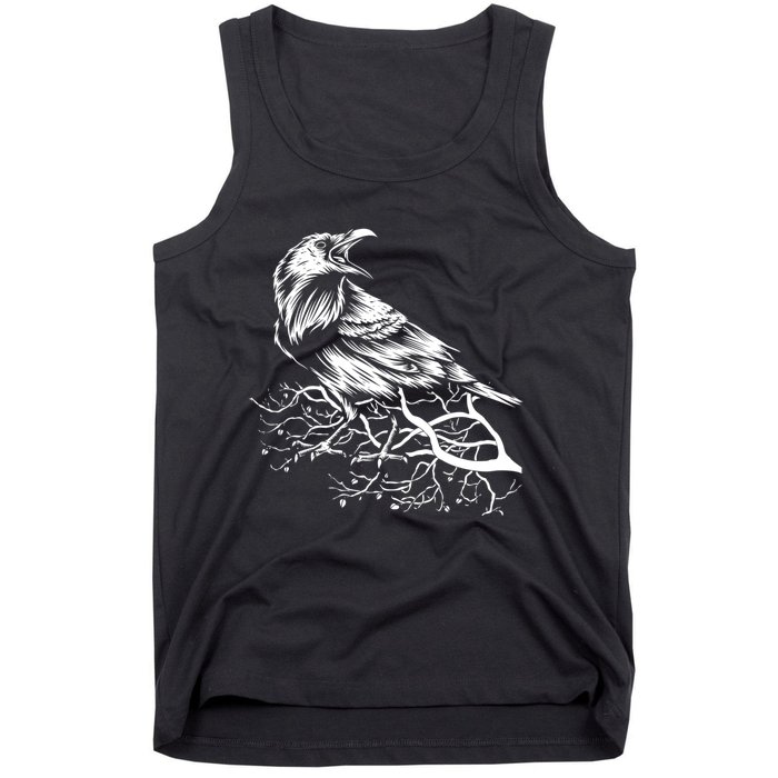 Halloween Bird Creepy Gift Raven Bird Animal Crow Tank Top