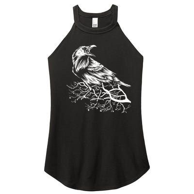 Halloween Bird Creepy Gift Raven Bird Animal Crow Women’s Perfect Tri Rocker Tank