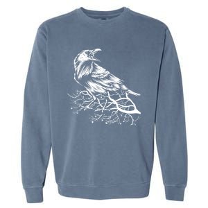 Halloween Bird Creepy Gift Raven Bird Animal Crow Garment-Dyed Sweatshirt