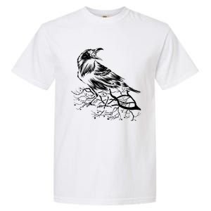 Halloween Bird Creepy Gift Raven Bird Animal Crow Garment-Dyed Heavyweight T-Shirt