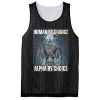 Human By Chance Alpha By Choice Cool Funny Alpha Wolf Meme Mesh Reversible Basketball Jersey Tank