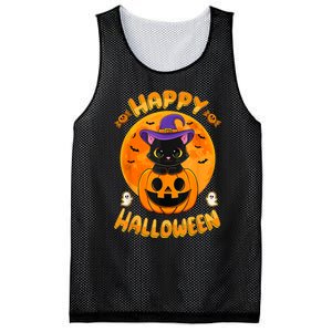 Halloween Black Cat Witch Hat Pumpkin Mesh Reversible Basketball Jersey Tank