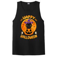 Halloween Black Cat Witch Hat Pumpkin PosiCharge Competitor Tank