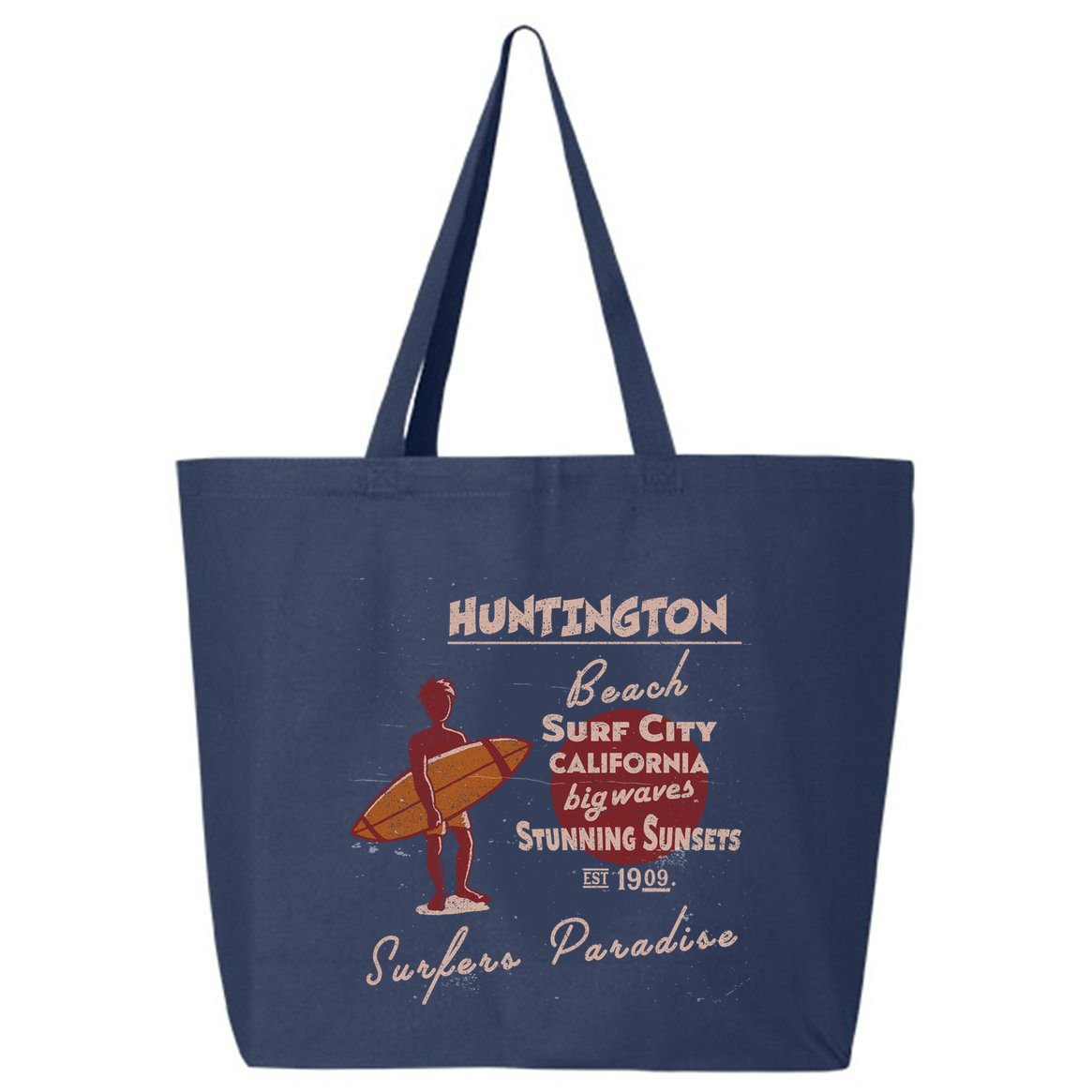 Huntington Beach California Vintage 25L Jumbo Tote