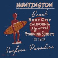 Huntington Beach California Vintage Baby Bodysuit