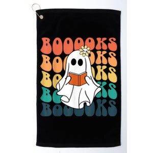 Halloween Booooks Cute Ghost Boo Reading Books Adults Funny Gift Platinum Collection Golf Towel