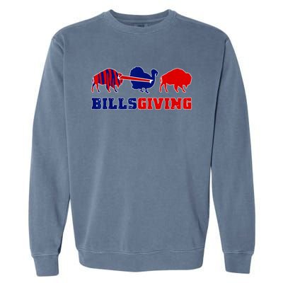 Happy Billsgivings Chicken Football Thanksgiving Garment-Dyed Sweatshirt