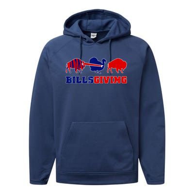 Happy Billsgivings Chicken Football Thanksgiving Performance Fleece Hoodie